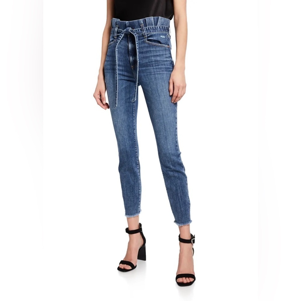 NWT ALICE + OLIVIA JEANS Good Paperbag-Waist Skinny Jeans in Strictly Business